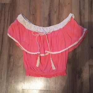 Anthropologie | Off the Shoulder Crop Top